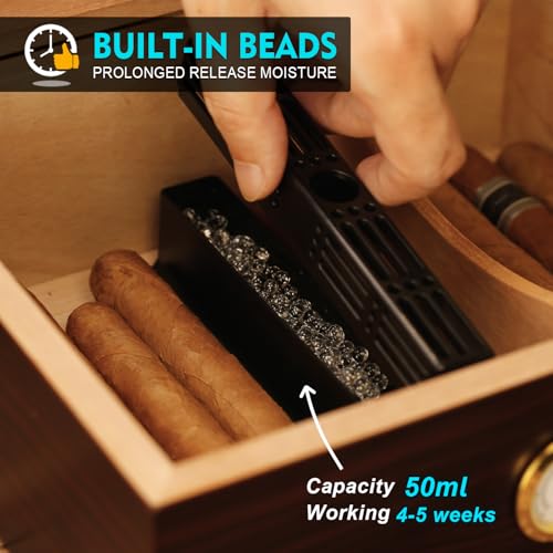 Humidor Cigar Humidifier,Cigars Humidor Solutions Set, 3-Way Humidification System, Keep 70% RH, Humidity for 1-100 Cigars, Fit All Cigar Box, Safe for Cigars - Thumbnail 5