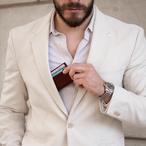 Time Resistance Credit Card Case - Leather Business Card Holder - Italian Handmade Card Organizer3