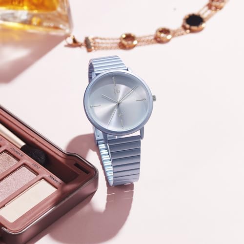Image of Fastrack Vyb Bliss Quartz Analog Blue Dial Blue Stainless Steel Strap Watch for Girls - FV60021KM03W