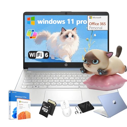 HP Student Business Laptop Computer - Intel �v���Z�b�T�[ N150 14�C���` HD�f�B�X�v���C AI�d�� �y�� Windows 11 Pro �E�F�u�J���� �A�N�Z�T���[�t�� 16GB RAM 384GB �X�g��