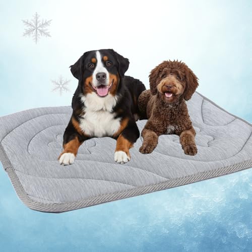 Pawhoo Dog Cooling Mat, Anti-Slip, Thick 3D Orthopedic Summer Pad for Dogs & Cats, Q-MAX > 0.5, Non-Toxic, Machine Washable, Chew-Resistant, Portable for Crate, Bed, Sofa, Car (Cool Grey, X-Large) by Pawhoo - Used condition - US$72.20