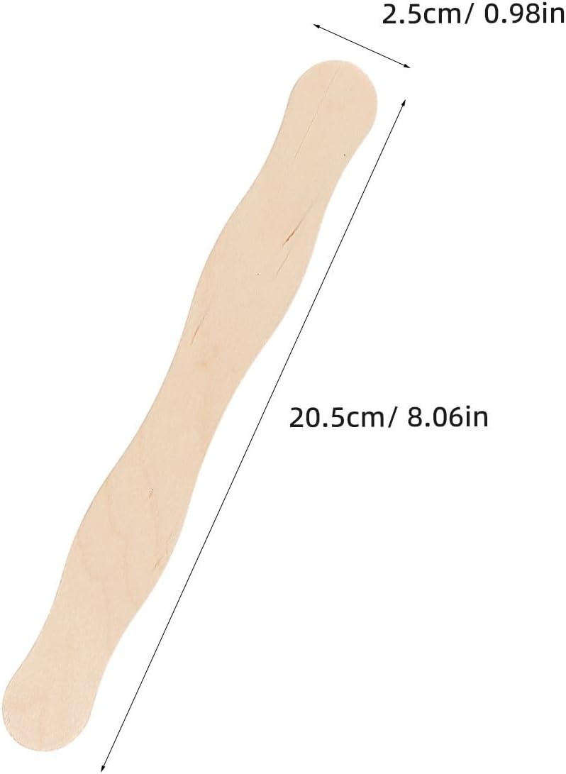 200pcs Wavy Birch Wood Craft Sticks for Model Building