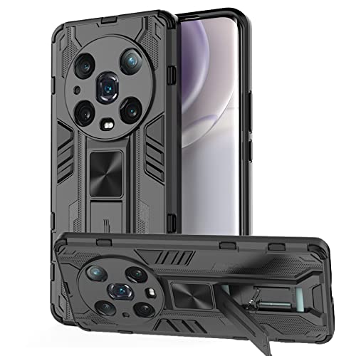 Tianyan Coque Honor Magic 4 Pro 5G,Antichoc 360 degrés avec Support Protection Housse [Silicone TPU et Dur PC Armor Bumper] AntiRayures Ultra Thin Etui Coque pour Honor Magic 4 Pro 5G - Noir Cover