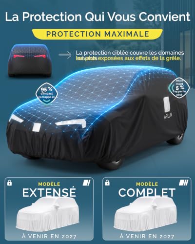 ARLUM Shield - Telo Antigrandine per Auto Imbottito 5mm - Top Protection | SUV Taglia L, Nucleo in Schiuma 5mm, Copriauto 100% Impermeabile e Anti-UV, con Sacco Sottovuoto - 8