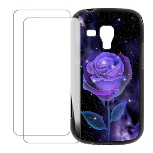 UOGNADGD Compatible avec Samsung Galaxy Trend Plus Coque Personnalisée Colorée avec 2 Protections Écran en Verre Trempé – Antichoc et Anti-Rayures (Rose)