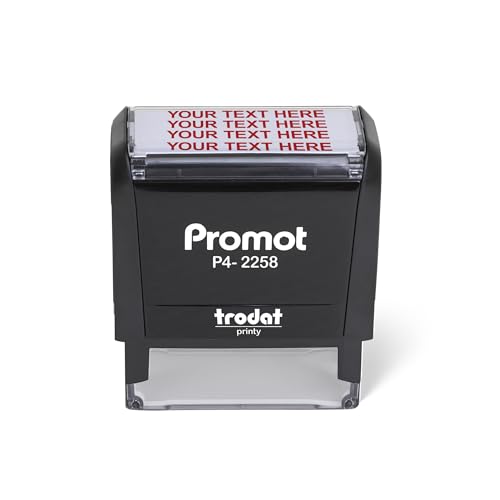 Promot Self-Inking 4-Line Custom Stamp - Personalized Name & Address Stamp with Up to 4 Lines of...