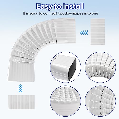 VYH Gutter Downspout Gutter Elbow Style B 3" x 4" 90° White (Style B "Side Elbow")