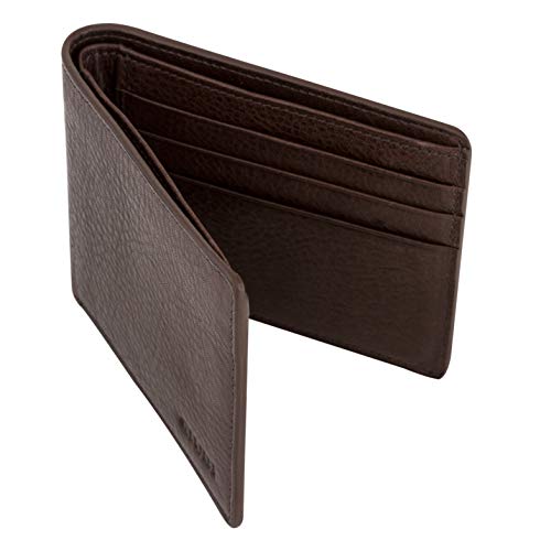Giudi Luxury Genuine Leather Bifold Men’s 6 Card Case Wallet Made In Italy - Thin Easy Comfortable - Excellent Expensive Gift For Men #TOP2