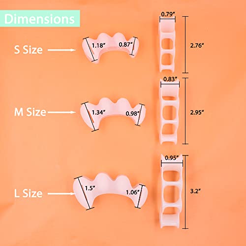 Wutain Toe Separator- Relieve Foot Pain Bunion Corrector, Silicone Material Toe Straightener, Correction Toe Spreader, For Overlapping Toes, Hammer Toes, Toe Pad (Medium) #TOP4