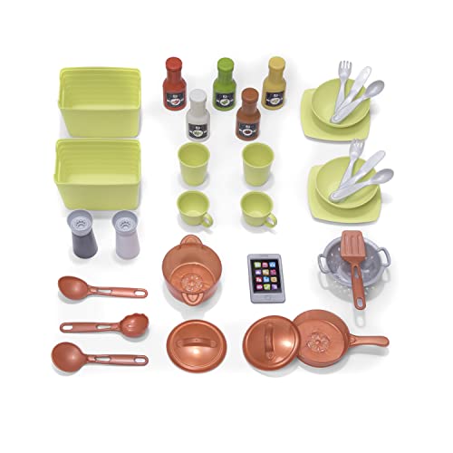 Step2 Modern Metro Kitchen Set for Kids – Includes 30+ Toy Kitchen Accessories, Interactive Features for Pretend Play – Indoor/Outdoor Toddler Playset – Dimensions 44.75" H x 46.5" W x 13.5" D by Step2 - Image 3