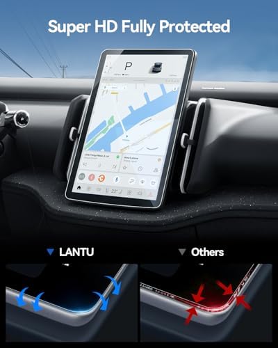 LANTU EX30 Screen Protector for 2024 2025 2026 Volvo EX30 Accessories Navigation Touchscreen Protector Film Tempered Glass Anti-Glare HD Clear 12.3'' - 5