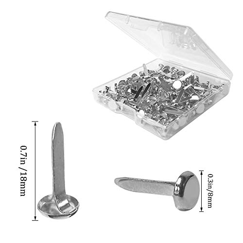 100 Pcs Brass Paper Fasteners, 8X17Mm Plated Mini Brads For Scrapbooking Crafts Diy Projects (Silver) #TOP1