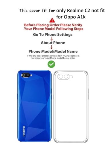 Image of COVERBLACK Rubber Silicone Back Cover for Realme C2 - Transparent