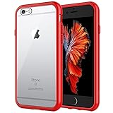 JETech Case for iPhone 6 and iPhone 6s, Shock-Absorption Bumper Cover, Anti-Scratch Clear Back (Red)
