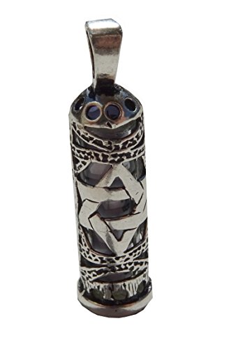 Pendentif Etoile de David argent mezouza collier chaîne billes - 3