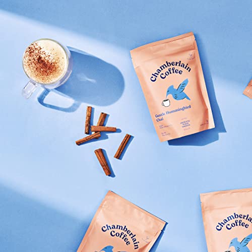 Chamberlain Coffee Gentle Hummingbird Chai Mix - Warm, Aromatic Vegan Chai With Oat Milk, Vanilla & Spices - Hot Or Iced Instant Chai Latte - Sustainably Packaged - 10Oz - 10 Servings #TOP3