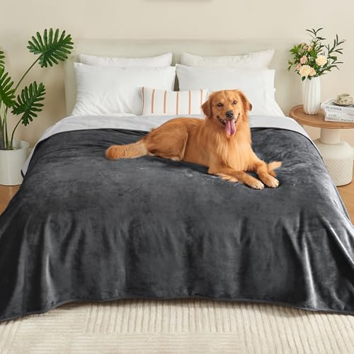 Protège-matelas imperméable réversible haut de gamme, couverture lit gris 203x228cm - 2