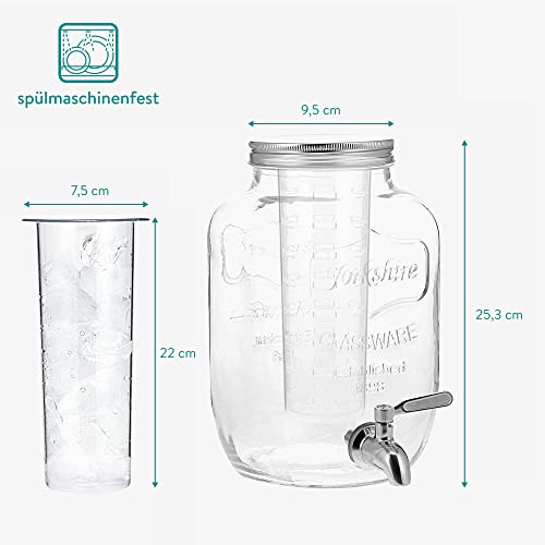 Foto von Navaris Wasserspender - 4L Getränkespender - Getränkespender Zapfhahn und Deckel - Wasser Spender Drink Dispenser - Saftspender - Getränkespender Glas mit Zapfhahn