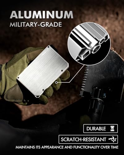 iwantit Pop Up Wallet for Men, Slim Minimalist Credit Card Holder with Money Clip - Man Metal Aluminum Wallet RFID Blocking, Smart Tactical Wallet for Men, Gift for Men (Silver)4