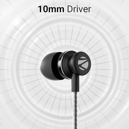 ZEBRONICS Buds C10 in Ear Type-C Wired Headphones with in-Line Mic, Metallic Design, Volume Control, 1.2M Cable, 10Mm Driver, (Black) ZEBRONICS Buds C10 in Ear Type-C Wired Headphones with in-Line Mic, Metallic Design, Volume Control, 1.2M Cable, 10Mm Driver, (Black)