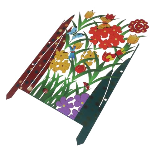 Levemolo Gartenzaun Aus Metall Einfassungszaun Für Blumenbeete Zaunlatten Für Blumenbeete Rasenzaun Randzaun Lattenzaun Aus Metall Dekorativer Zaun Beeteinfassung Eisen A30 Barriere Gemalt