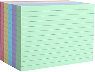 QAINJG A6 Ruled Index Crads, 400Pcs Revision Cards, 5 Colours Record Cards for Office School Learning