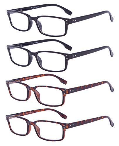 Image of Eyekepper Reading Glasses Women - 4 Pack Comfort Readers Men（2Tortoise-2Black，+1.50）