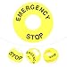 TEHAUX 10pcs Emergency Push Button Sign Warning for Instant Stop Easy Installation Material Visibility for Emergency Situations