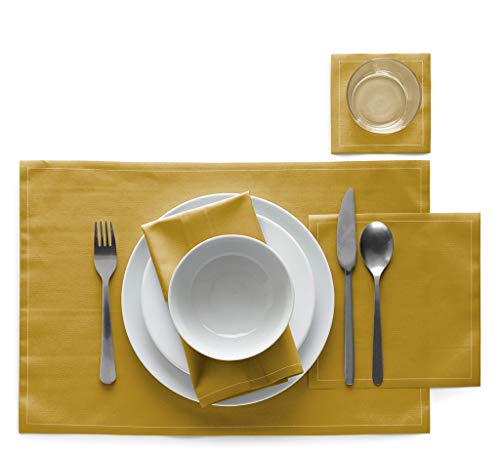 Servilletas de algodón MY DRAP 30 x 30 cm Pack 24 Curry miniatura 2