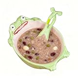 dewdat Cuchara de Rana Divertida | Cuenco Con Diseño De Rana Que Incluye Cuchara,Menaje De Cocina De Cerámica Divertido | Para Hogar, Fiestas, Comida, Niños, Adultos, Mujeres, Niñas, Sopa, Postre,