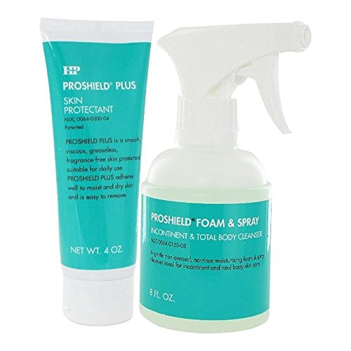 Proshield PROSHIELD Plus Skin Protectant, 4 oz Tube & 8 oz Foam Cleanser, Relieves Skin Irritation from Incontinence