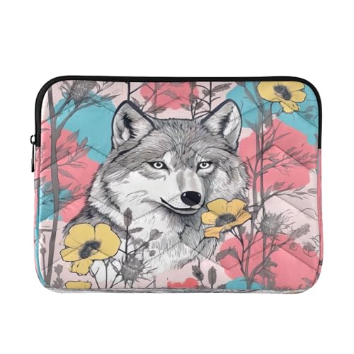Funda para portátil 13-14 pulgadas impermeable con patrón de lobo
