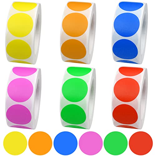 milaosk 3000 Pcs Pegatinas Redondas Colores 25mm Etiquetas Autoadhesivo Etiquetas de Codificació para La Oficina, Escuela, Calendarios, Etiquetas Engomadas del Mapa Cover