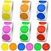 milaosk 3000 Pièces Gommettes Rondes Étiquettes 25mm Gommettes Autocollantes à Pois Colorés Étiquettes Autocollants Codage Étiquettes 500 Pièces/Rouleau 6 Couleurs pour Le Bureau, école, calendriers