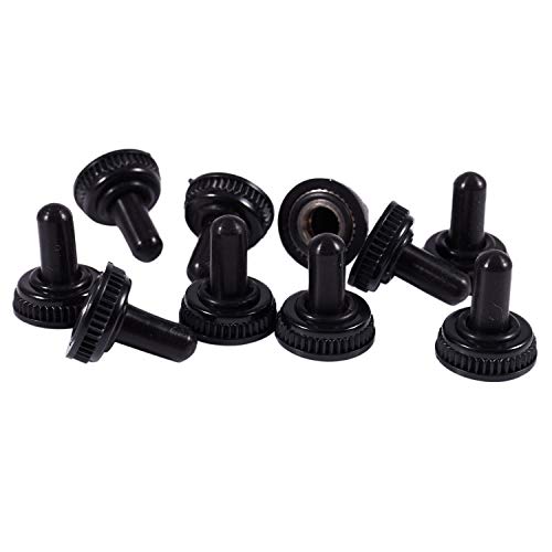 Bordhap 10 x Waterproof Toggle Switch Boot Cap Black Rubber Cover 6mm Diameter