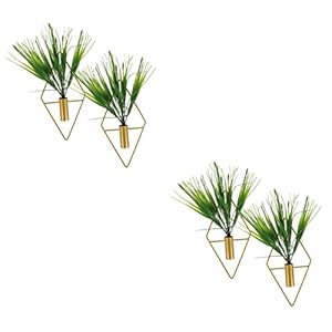 Unomor 4 Stuks wandgemonteerde potplant bonsai-ornament buiten nepplanten plantendecor huisdecoratie valse groene planten wanddecoratie bonsai huishouden muur opknoping ambachten plastic