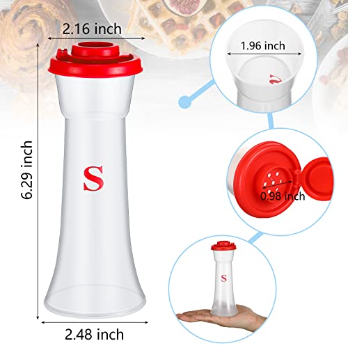 Image of Set of 2 Plastic Salt and Pepper Shakers with Lids Large Salt Shaker Pepper Container Vintage Tall Hourglass Camping Picnic Outdoors Travel Spice Set for Home Picnic Kitchen(Classic,Blue Red)