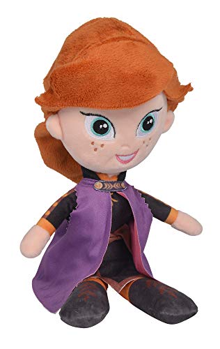 Simba 6315877639 - Disney Frozen II Plüsch Anna 25cm, Plüschspielzeug, Kuscheltier, Eiskönigin, ELSA, Schneemann, ab den ersten Lebensmonaten