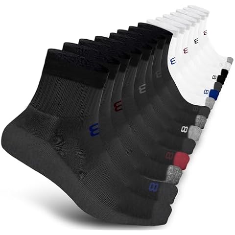 Layer 8 Men's Cushioned Quarter Socks | Athletic, Lightweight & Breathable Ankle Socks | Ideal for Sports, Gym, Hiking & Everyday Wear (15 pairs) Cover