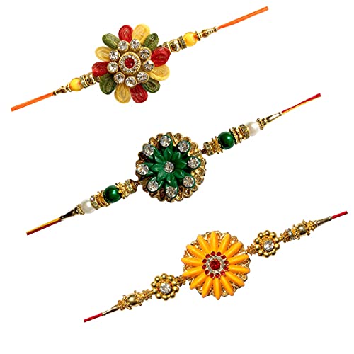 Image of Thawani Enterprises rakhi for brothers Multicolour beautiful combo setk