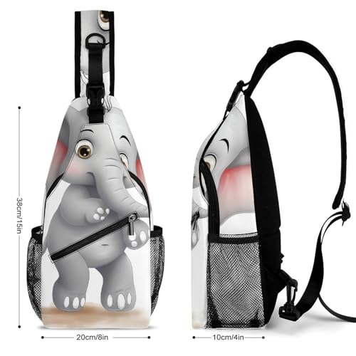 Cartoon Pumpkin Head Sling Bag for Men Women - Adjustable Crossbody Chest Backpack, 15" Travel Hiking Fanny Pack2