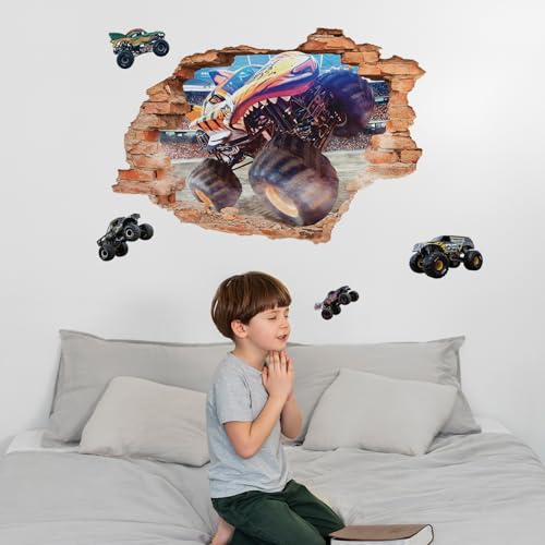 Vinilo decorativo infantil 3D Monster Truck removible miniatura 5