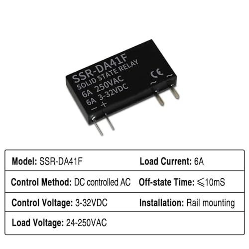 Relé de estado sólido SSR-41FDA 6A control CC CA para proyectos electrónicos de precisión 4