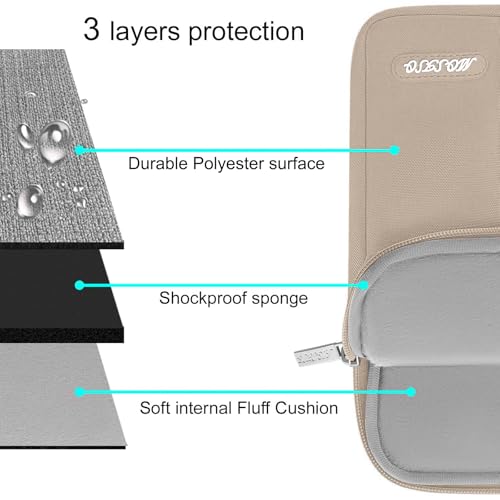 Image of MOSISO Laptop Case 13.3 inch, 13-13.3 inch Laptop Sleeve Compatible with MacBook Air /Pro 13 /Pro 14 M5 M4 M3 M2 M1, HP Dell ASUS Lenovo,Polyester Vertical Computer Sleeve Bag with Pocket, Taupe Brown
