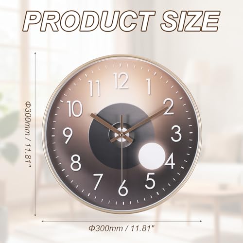 Horloge murale moderne PATIKIL anti tic-tac grise pour bureau