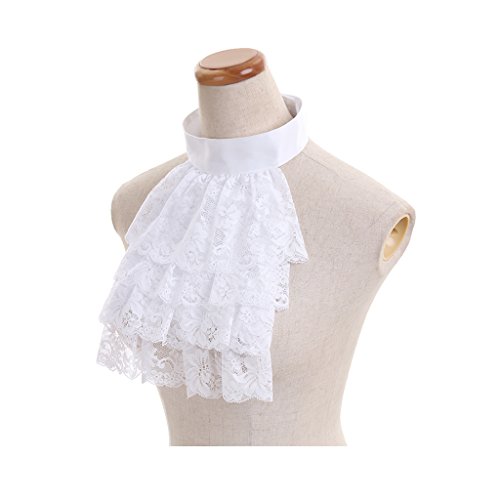 1791'S Lady Pirate Steampunk Colonial Jabot And Cuffs Men's Costume Accessory (White) #TOP2
