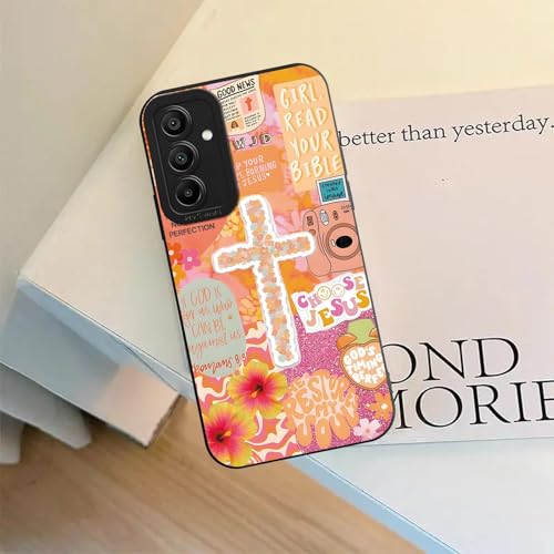 Coque Samsung A15 5G croix chrétienne et fleurs en silicone premium - 3