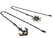 Hyamass 2-Pack Ceiling Fan Pull Chain Extender with Decorative Anchor & Wheel Design - 12Inch Rust-Resistant Metal Chain Pulls, Ball Connector for Fan/Light Fixtures (Bronze)