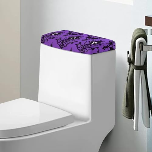 Zanxiantu Halloween Haunted Mansion Spooky Purple Super Soft Toilet Tank Cover Toilet Tank Lid Replacement Toilet Tank Covers Machine Wash Bathroom Home Indoor Decor