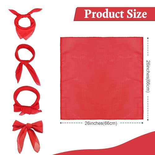 Chiffon Scarf for Women and Girls, 26x26 inches Square Neck Scarf, Classic Retro Ribbon Handkerchief for Hair Wrapping2